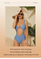 Monokini ahuecado para mujer, bañador de Color sólido, traje de baño Sexy de una pieza, microbikini ajustado, 2024 - details 2