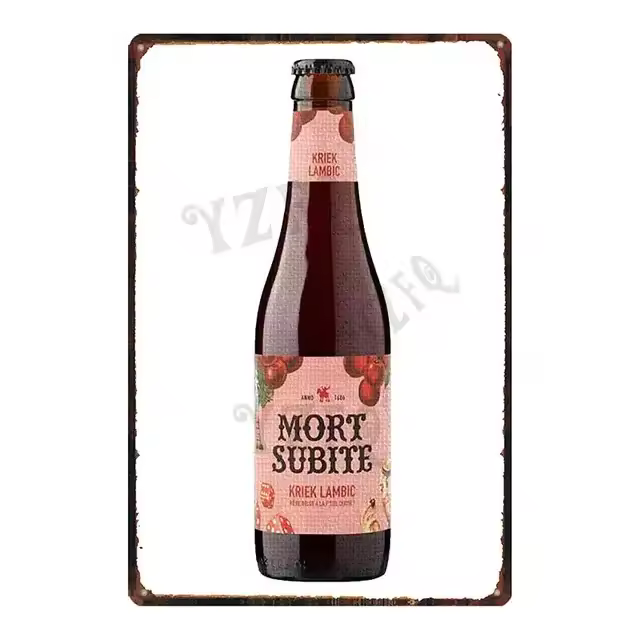 Cartel de lata de Metal para decoración del hogar, cartel Retro de cerveza, Paix, Dieu, Mort, Subite, para pared, Bar, Pub, arte, cocina, café, 30x20cm, DU-8499B - 1