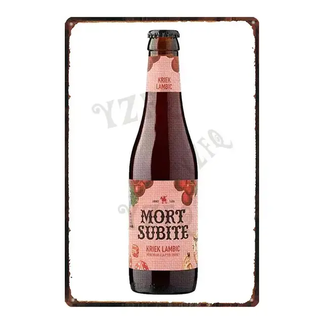Cartel de lata de Metal para decoración del hogar, cartel Retro de cerveza, Paix, Dieu, Mort, Subite, para pared, Bar, Pub, arte, cocina, café, 30x20cm, DU-8499B - 1