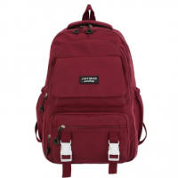 Mochila de gran capacidad de color puro, impermeable, multifuncional, bolso escolar para estudiantes, mochila de nylon para adol - details 10