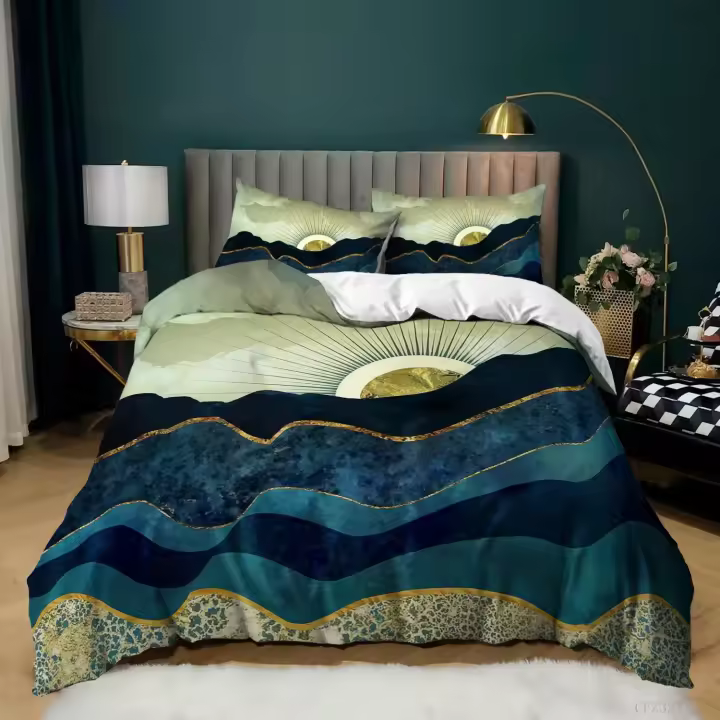 Juego de Cubierta de Edredón y Sábana con Pintura de Van Gogh Noche Estrellada Moderna Clásica Tamaño Queen Decorativo 3 Piezas - 1