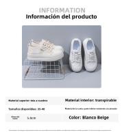Nuevos Zapatos Blancos Transpirables, Versátiles Zapatos Casuales Delgados De Encaje De Suela Gruesa - details 7