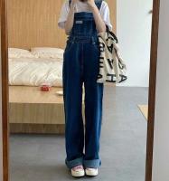 Monos de Denim Vintage MEXZT Pantalones de Lega Ancha para Mujer Estilo Callejero - details 7