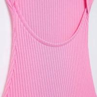 OUWU-Mini vestido de fiesta liso para mujer, Jersey sin mangas con cuello redondo y espalda descubierta, elegante, primavera y verano, 2024 - details 6
