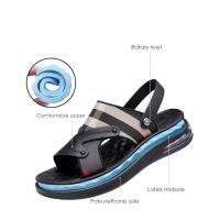 Sandalias de piel auténtica para hombre, chanclas de playa con amortiguación de aire, de diseñador, con hebilla, envueltas en el tobillo, de marca - details 7