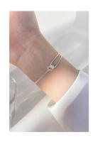 Pulsera de Plata Esterlina Diseño de Torsión de Línea Geométrica Doble Nudo - details 2