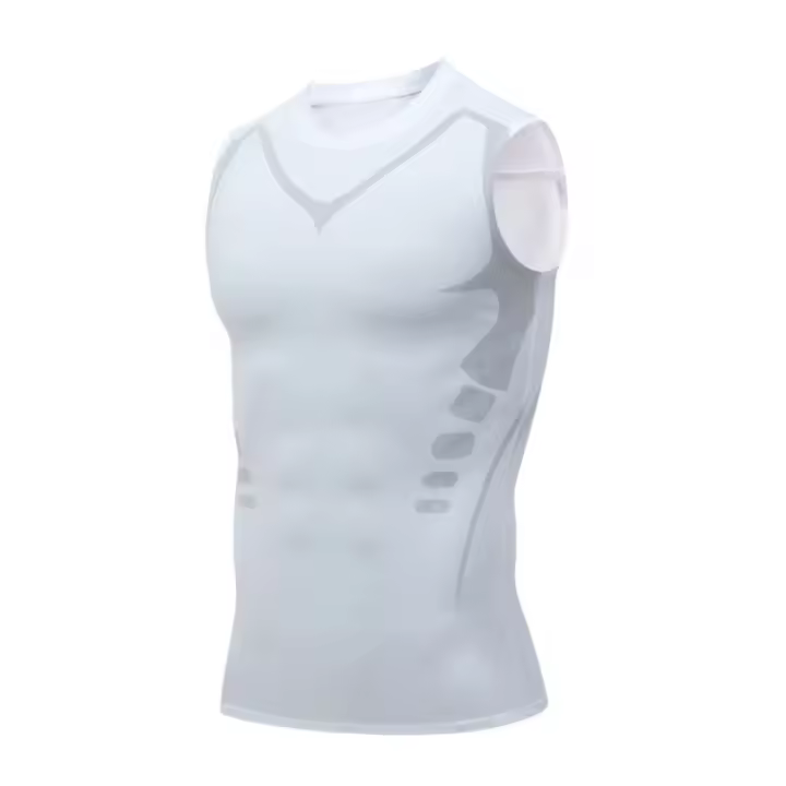 Chaleco deportivo para hombre, prenda de secado rápido, transpirable, cruzado, tipo delgado, sin mangas, ajustado, elástico, entrenamiento, Verano - 1