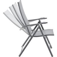 Juego de 2 Sillas Plegables de Jardín Kalamata Silla de Exterior Asiento para Terraza Balcón Patio con Reposabrazos y Respaldo Ajustable Patas de Acero 105 x 57 x 68 cm - details 3