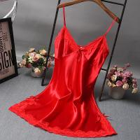 Camisón de satén chino para mujer, ropa de dormir Sexy, bata de baño de encaje, vestido de noche informal para el hogar, novedad de verano - details 9