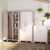 Armario Gulliver Alto Almacenamiento Interior y Exterior Resina Impermeable con 2 Puertas y 4 Baldas Ajustables en Altura Color Beige/Arena 80 x 44 x 182 cm - details 5