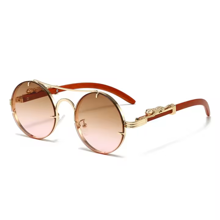 gafas de sol punk redondas retro para hombre, moda de conducción, gafas de sol avanzadas para compras de viaje multicolores para mujer. - 1