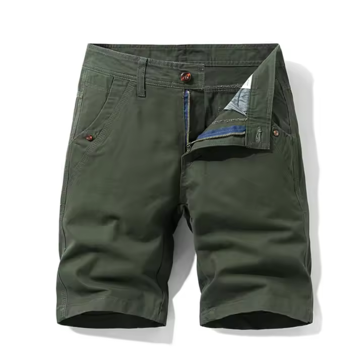 Novedad de verano, pantalones cortos Cargo 100% de algodón para hombre, moda de Color sólido, múltiples bolsillos, pantalones cortos informales holgados de marca para hombre - 1