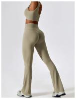 Traje de Yoga Deslizante para Mujer Entrenamiento de Baile Secado Rápido Fitness y Ocio Conjunto de Deporte de Dos Piezas Chaleco+Pantalones - details 20