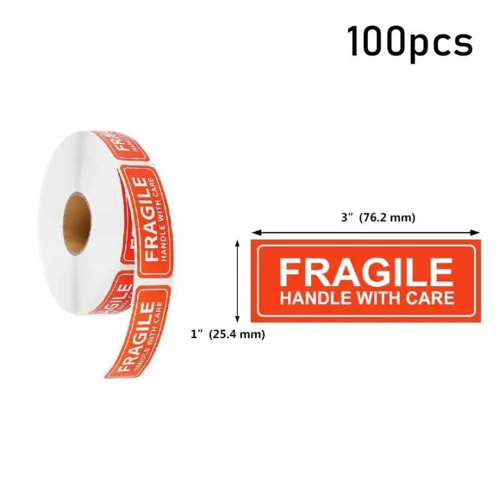 Accesorios de logística frágiles, mercancías peligrosas, manipulación cuidadosa, etiquetas de advertencia, etiqueta adhesiva exprés - 1