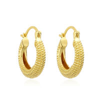 Pendientes de Aro de Cobre chapados en oro redondo a la Moda para Mujer, joyería vintage, accesorios para Regalos de fiesta de aniversario de Boda - details 2