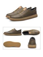 Zapatillas Informales de Primavera y Otoño para Hombre Cordones, Punta Redonda, De Caña Baja, Transpirables, Versátiles, Hechas a Mano, Blancas - details 2