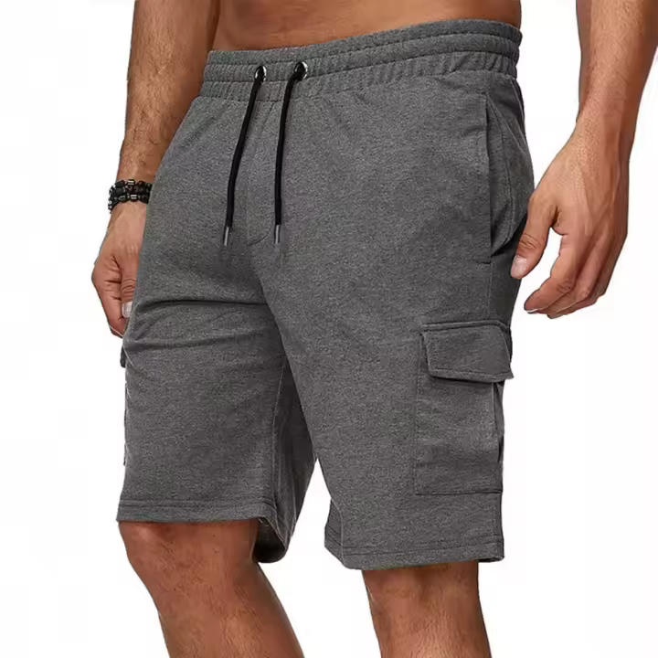 Pantalones cortos deportivos para hombre extranjeros de talla grande con múltiples bolsillos - 1