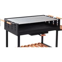 Acero/Madera, Mesas Plegables, con Ruedas, Estantería Inferior, Negro - details 21