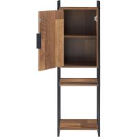 Mueble auxiliar de baño con 4 compartimentos, 2 cajones, armario midi con puerta, mueble bajo para dormitorio, aglomerado, tirador de metal. - details 10