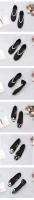 Lazo cómodo de ballet puntiagudo negro, zapatos planos para niña, vestir - details 1