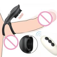 Embalaje privado SEXY Anillo de vibración para eyaculación retardada Control remoto de silicona Masturbador masculino Estimulación del punto G del clítoris Juguetes sexuales para hombre - details 1
