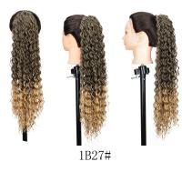 Cola de caballo rizada con cordón, estilo cornrow, con clip, efecto ombré, onda profunda, extensión de cola de caballo larga, postizo de cola de caballo - details 3