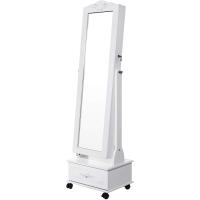 Armario de Joyas con Espejo LED, Joyero con Cerradura, Organizador con Cajón y Estante, Idea de Regalo, Blanco Nube JJC025W01, 41.5x37x157cm - details 33