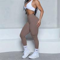 Leggings con espalda en V para mujer, leggings deportivos sin costuras para mujer, pantalones de yoga sólidos elásticos de cintura alta para fitness y jogging - details 18