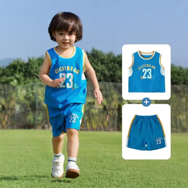 Conjunto de Verano para Niños 2025 Camiseta de Baloncesto de Malla Nueva de Secado Rápido - 1