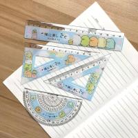 4 unids/set lindo unicornio animal regla recta transportador estudiantes matemáticas geometría reglas triangulares de plástico conjunto niños papelería regalo - details 7