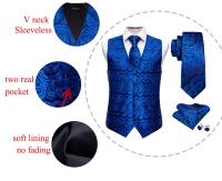 Chaleco de seda de diseñador para hombre, chaleco bordado de cachemira con flores rosas, color rojo, azul, verde, dorado, morado y rosa, trajes de boda, chaqueta - details 22