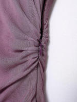 n Estampado de otoño de colores de tul plisado simple para mujer, vestido de malla informal de manga larga con - details 15