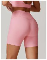 Pantalones cortos deportivos de cintura alta para Fitness, pantalones cortos de Yoga, ajustados, transpirables, de cinco botones - details 11