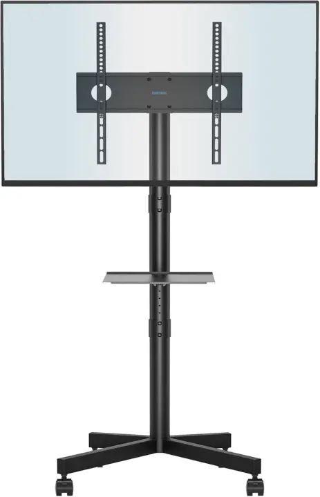 TV Ruedas para Televisión de 23 a 60 Pulgadas, Soporte TV Móvil con Estante para Portátil y Altura Ajustable, Carga Máx. 25 kg y VESA 400x400 mm - 1