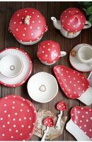 Juego de Vajilla de Cerámica de Hongo Rojo Taza de Café, Taza de Té de la Tarde, Plato de Arroz de Pastelería, Plato de Ensalada Artículos de Cocina y Comedor - details 7