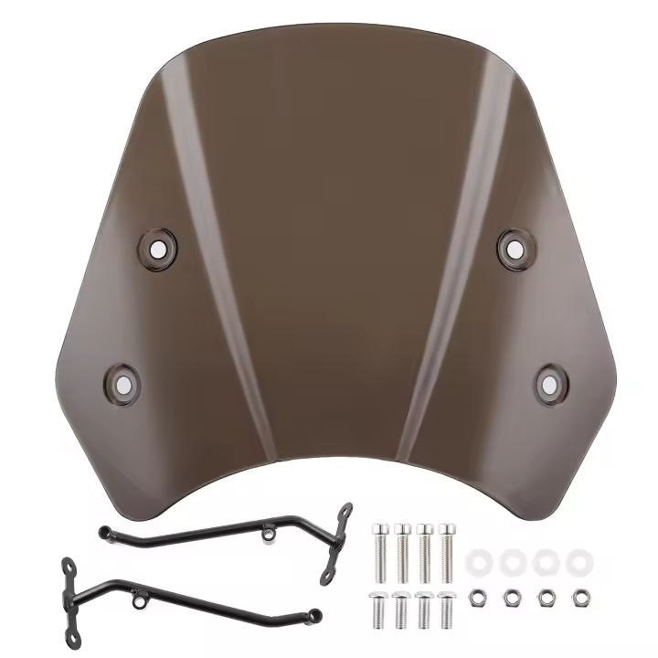 Deflector de viento para parabrisas de motocicleta, Stents largos, apto para Benelli Leoncino 500marrón - 1