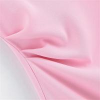 Vestido corto de verano rosa simplicidad con cuello redondo material de poliéster moda para mujer - details 13