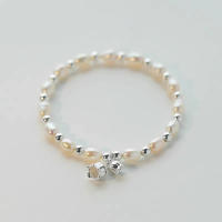 Pulsera De Plata Esterlina 925 Para Mujer Con Perlas Y Flores De Lirio Y Formas Geométricas Punk Joyería Moda Regalo - details 3