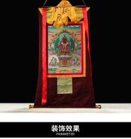 Pinturas de Budismo Tantrico Estilo Xizang Hechas a Mano Chang Shou's Tres Pantallas Thangka para Sala de Estar y Jardín Iluminación y Decoración - details 8