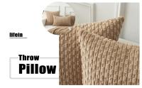 1 Uds. Funda de cojín de 40/45/55x55cm, funda de almohada de pana, funda de almohada a rayas de color caqui para sofá, sala de estar, cama, decoración del hogar de gran tamaño - details 6