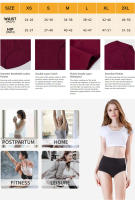 Ropa interior para mujer, Falda elástica de algodón, Bragas de cintura alta, 5 unidades - details 0