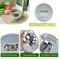 Soporte de Vela de Bola de Disco de Espejo Funda de Vela de Tea con Estilo 70S para Fiestas, Bodas, Cumpleaños y Decoración del Hogar Vela No Incluida - details 3