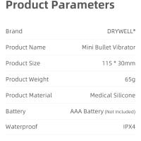 DRYWELL Mini vibradores Bullet para mujer, juguetes sexuales, masturbadores femeninos, vibrador vaginal, tamaño de bolsillo, 2 modos de vibración - details 9