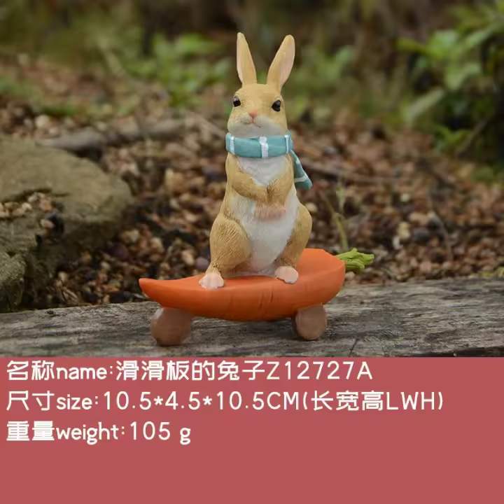 Colección diaria de Pascua para el hogar, figuritas de conejo en miniatura, adornos de mesa, jardín de hadas, Acción de Gracias - 1