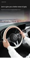 Funda de volante de coche de cuero de napa perforada cálida en invierno y fresca en verano Universal 15 pulgadas antideslizante inodoro - details 4