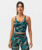 SHINBENE Sujetador Deportivo Largo de Cuello V para Mujer con Estampado de Camuflaje y Junto Incorporado para Yoga Fitness Workout Tamaño XS-XL - details 27