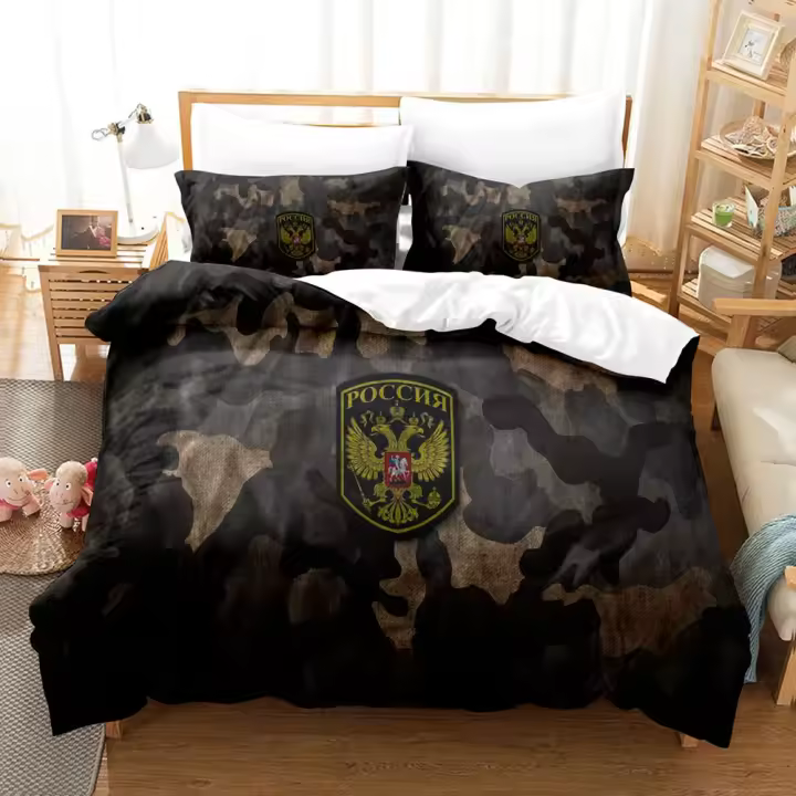 Funda de Edredón de Bandera Rusa 3D Juego de Ropa de Cama para Dormitorio de Adolescentes - 1