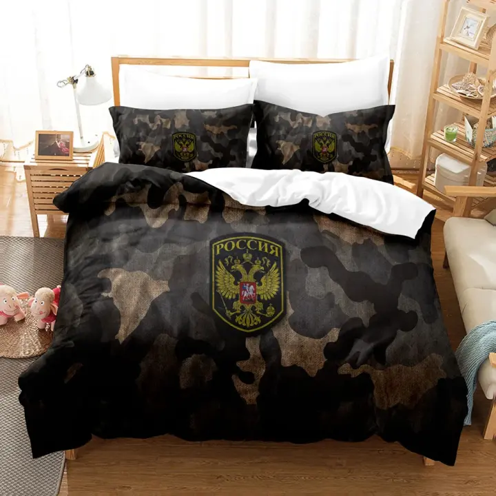 Funda de Edredón de Bandera Rusa 3D Juego de Ropa de Cama para Dormitorio de Adolescentes - 1