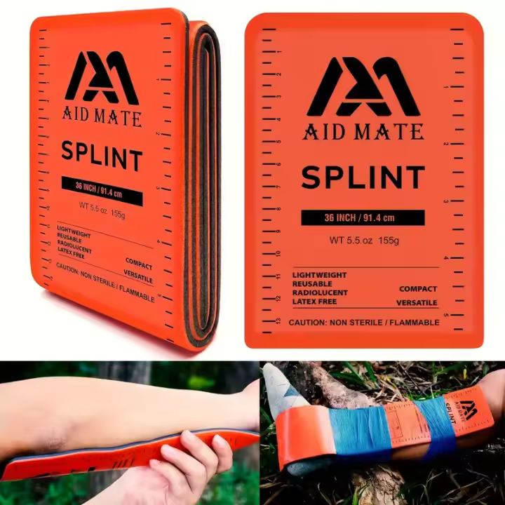 1 férula de primeros auxilios para fracturas de 36 pulgadas, férula de inmovilización de extremidades, rescate de fracturas, férula de primeros auxilios al aire libre, portátil, ideal para deportes al aire libre, camping, senderismo, recarga de primeros a - 1