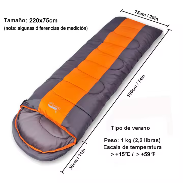 Desert & Fox-Saco de dormir Ligero para acampar, 4 alojamientos, sobre caliente y frío, Saco de dormir para mochilero, Viajes al Aire Libre, senderismo - 1